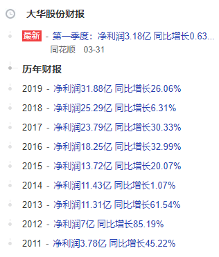 大华技术股份财务报告